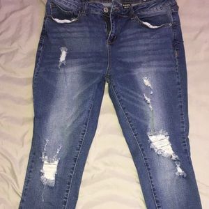 high rise skinny ankle jeans